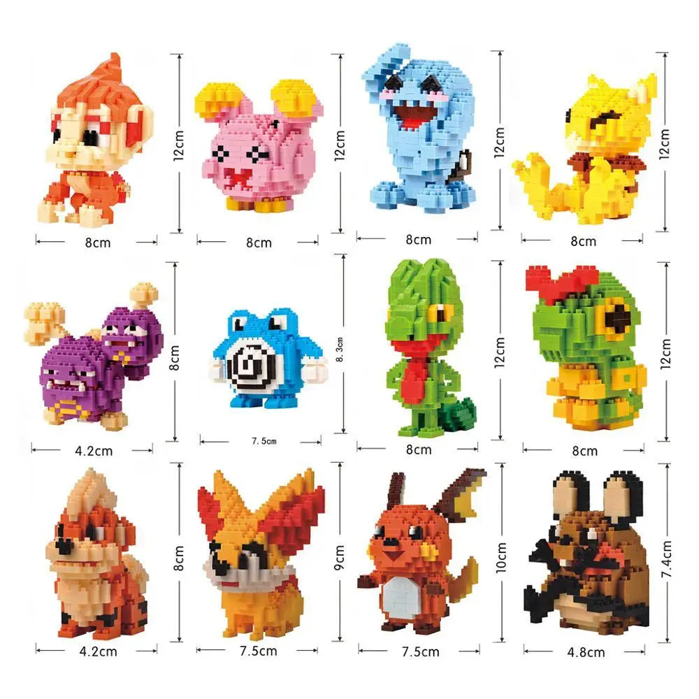 34 Assorted Pokémon Mini Block Figures