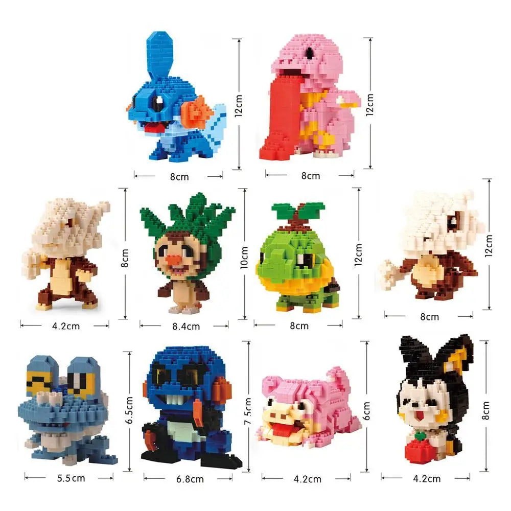 34 Assorted Pokémon Mini Block Figures