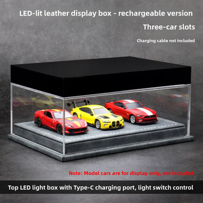 Customizable Acrylic And Leather LED Display Case