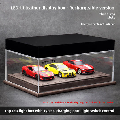 Customizable Acrylic And Leather LED Display Case