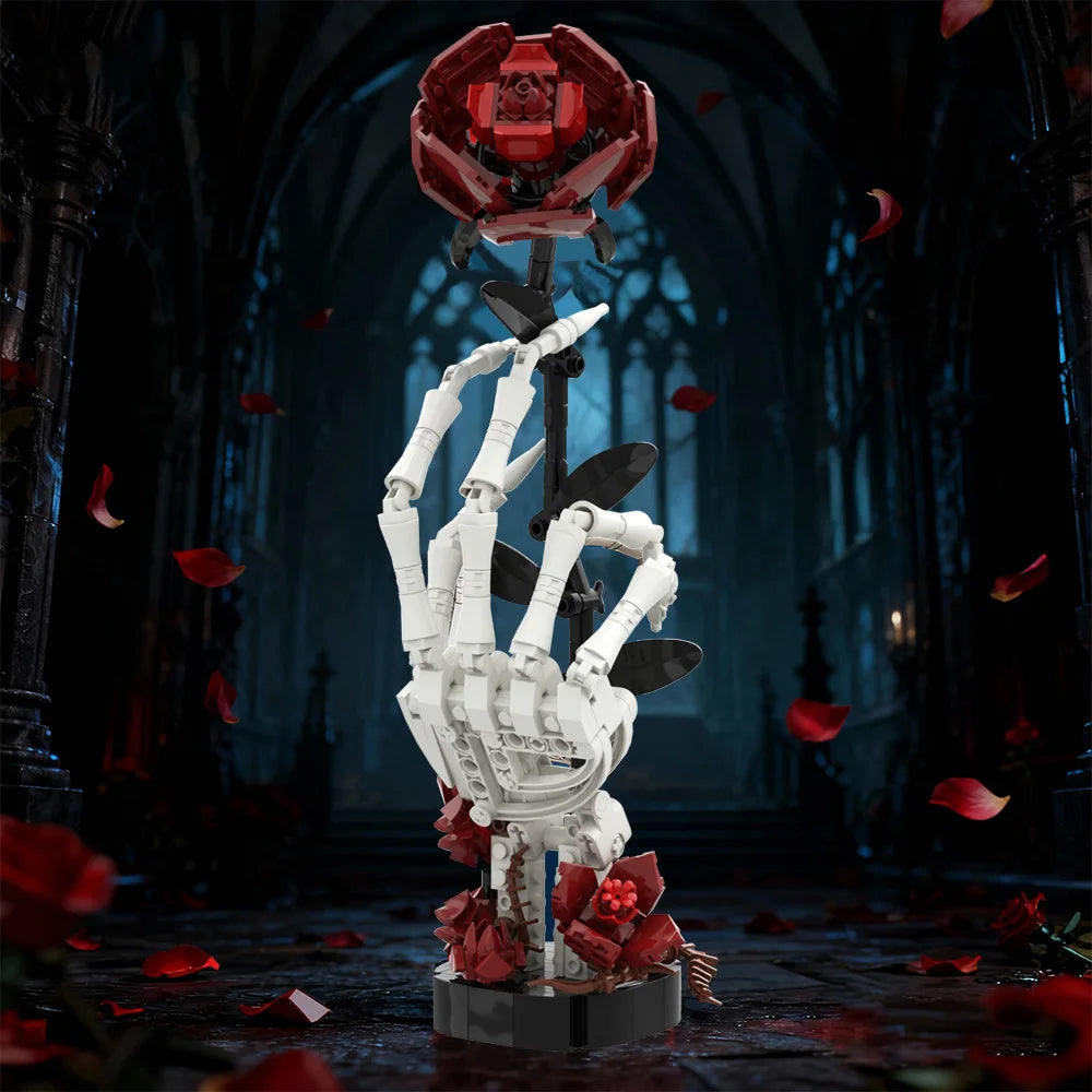 Gothic Skeleton Hand with Rose