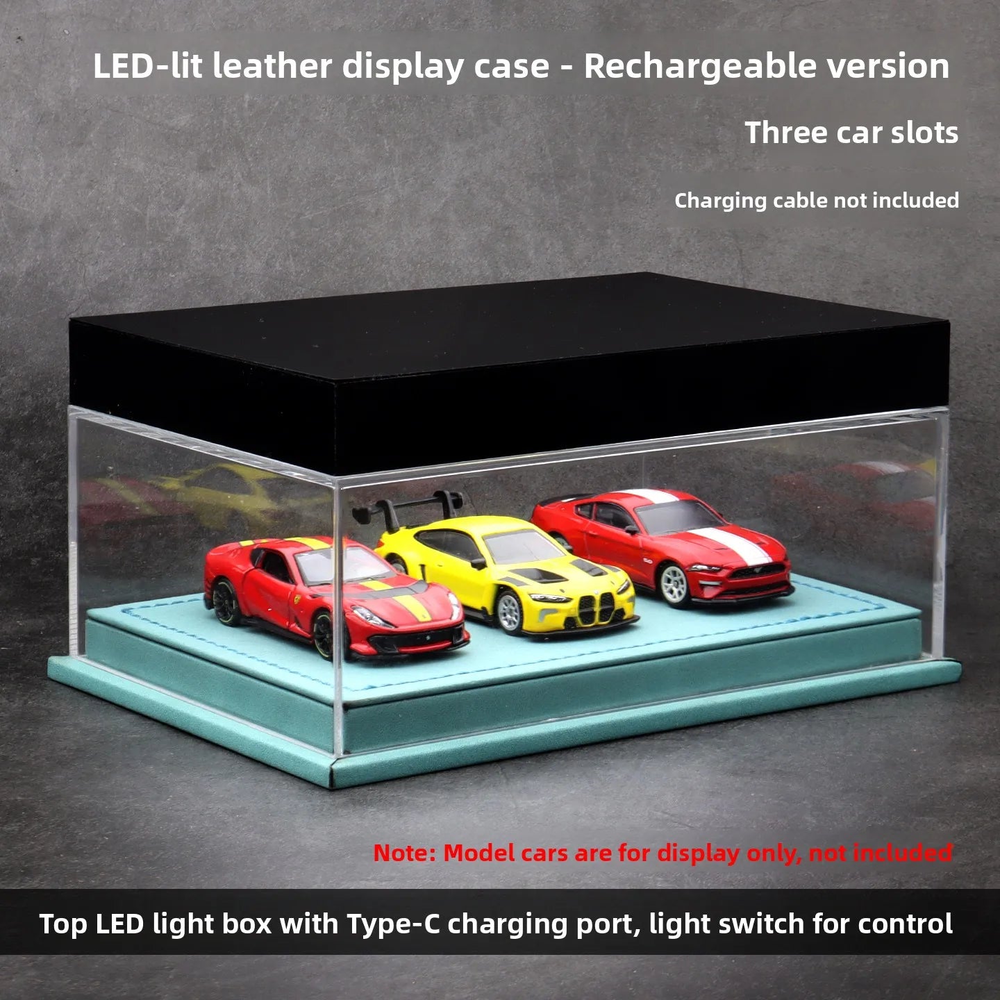 Customizable Acrylic And Leather LED Display Case