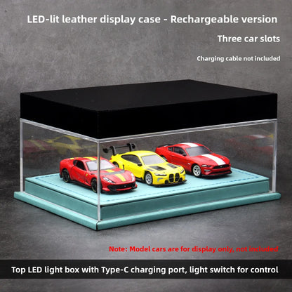 Customizable Acrylic And Leather LED Display Case