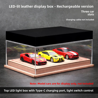 Customizable Acrylic And Leather LED Display Case