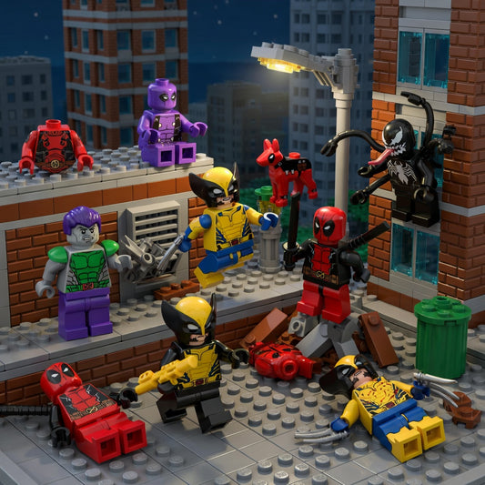 Big Goblin Spiderman Iron Man Venom Captain Hawk Deadpool Armor